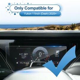 Coleya 2025 Yukon Dashboard Screen Protector for GMC Yukon (Elevation/AT4/AT4 Ultimate/Denali/Denali Ultimate) 11In Driver Information Center, 9H Tempered Glass 2025 Yukon Accessories HD Transparent