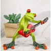 Wild Rock Band Electric Guitarist Green Toad Frog Rocking It