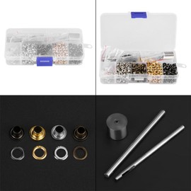 Grommet Kit 5mm x 220pcs/3mm x 420pcs,Grommet Setting Tool Metal Eyelets with Storage Box for Shoe Clothes Leather Crafts,DIY Projects(3mm*420pcs)