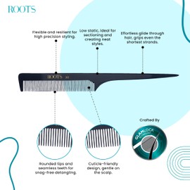 Roots Hair Combs - Styling and Sectioning Combs - Black