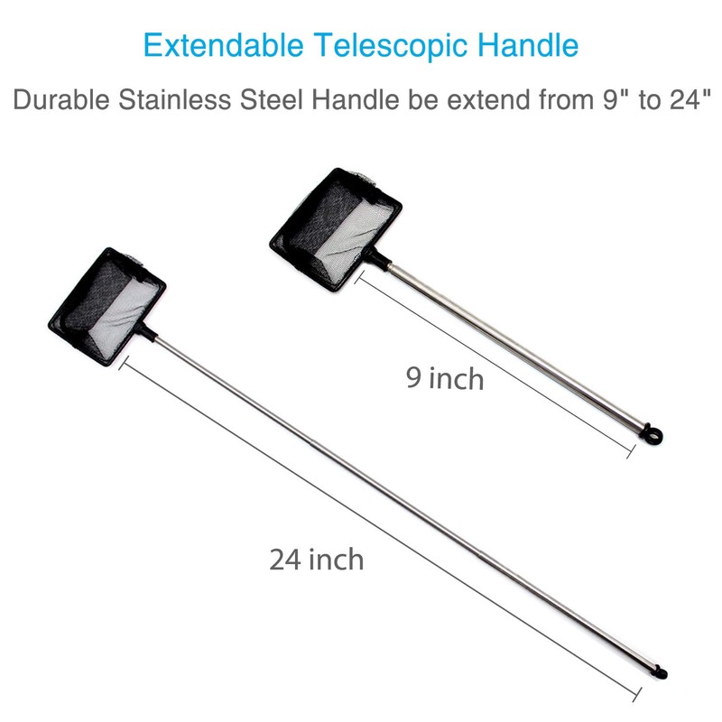 Pawfly 3.8 Inch Telescopic Aquarium Net Fine Mesh Small Fishnet