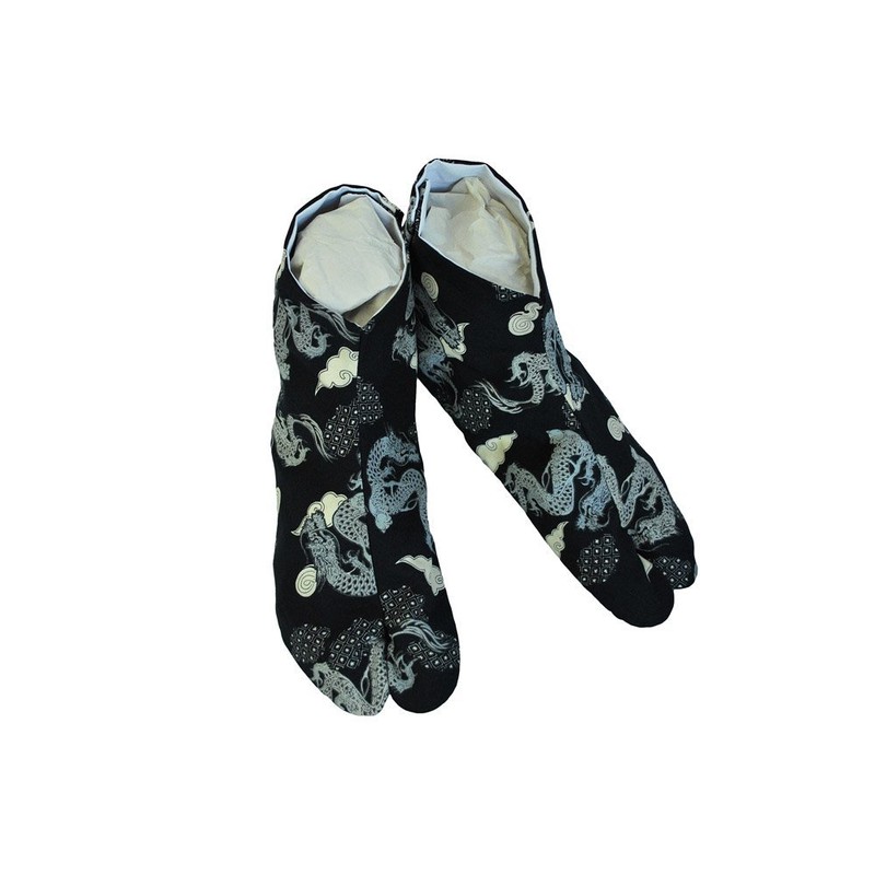 [武蔵野ユニフォーム]【サムライ足袋 ユニセックス 黒龍】 柄足袋 《091-kokuryuu》 (28.0)