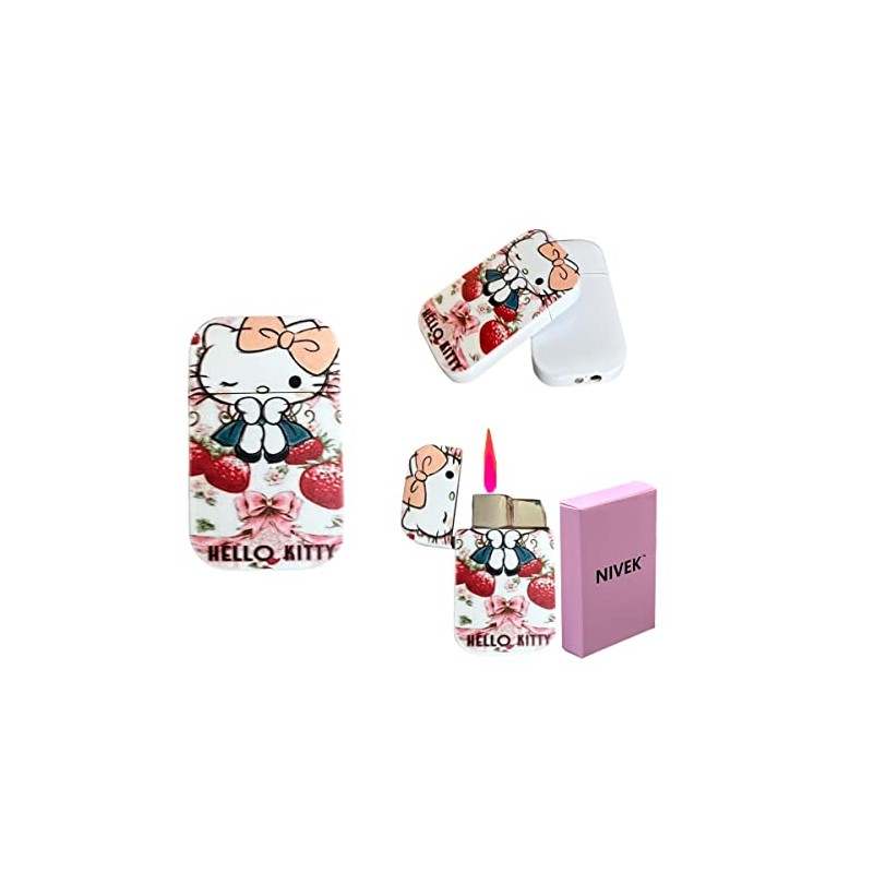 NIVEK Kulomi Lighter Kitty KT Torch Lighter Pink Flame Pocket