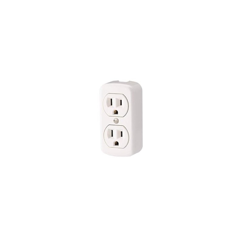 Leviton 15 Amp, 125 Volt, Grounding, Double Surface-Mount, 2 Round
