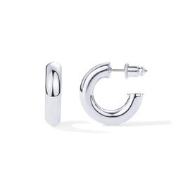 Pavoi 14k Gold Hoop Earrings For Women 20mm - Thick Infinity Hoops - Gold Vermeil Earrings - Lightweight Set