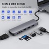 Hub USB C 6 en1, Adaptador Multipuerto USB C para
