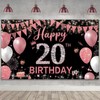Couryxqq Happy Birthday Banner, 20th Birthday Decorations Backdrop, Extra Large