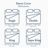 LANE LINEN Single Duvet Cover Set Grey - Pre Washed