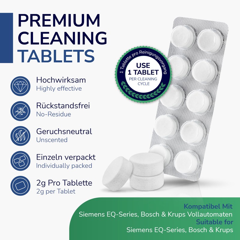 20 x Cleaning Tablets for Fully Automatic Coffee Machines -