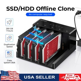 ORICO 5 Bay Hard Drive Docking Station Cloning 3.5SATA Enclosure HDD SSD USB 3.0