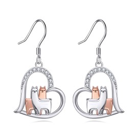 YFN Llama Earrings Sterling Silver Alpaca Dangle Earrings Alpaca Jewelry Alpaca Gifts for Women Cute Llama Gifts for Llama Lovers