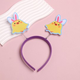 HIFANMM Easter Headbands Chick Hair Bands for Women Girls Kids, Cute Bunny Ears Chicken Hair Accessories Easter Day Decoration Headdress Party Supplies Gift Hair Hoop 1 Pcs