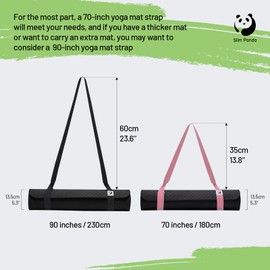Slim Panda Yoga Mat Straps for Carrying,Adjustable Yoga Mat Carrier, Yoga Mat Sling(Yoga Mat Not Included)（Light Pink）
