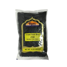Rani Sesame Seeds Whole Black, Raw (Kala Till) Indian 14oz (400g) ~ All Natural | Gluten Friendly | NON-GMO | Vegan | Indian Origin