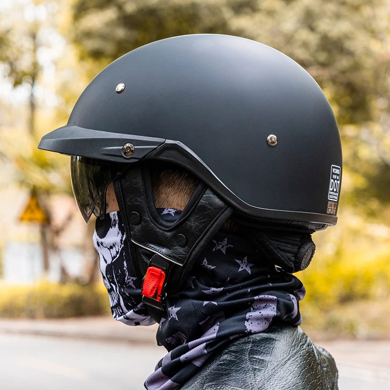 VCOROS Half Helmets Motorcycle VHF04 Open Face Sun Visor Quick