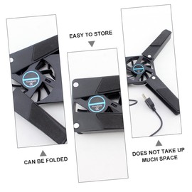 Operitacx 2 Stück Gaming-Kühlpad USB Power Supply USB - Tragbarer Kühler Laptop Accessories Notebook Halterung heizstrahler Kühlpad-Lüfter für Laptops Faltungskühler Abs Black