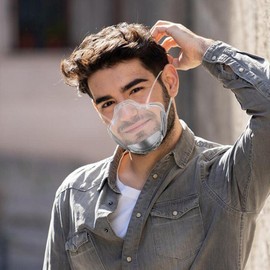 shamjina Clarity Face Shield, Combine Comfort & Safety, Polycarbonate Plastic Reusable Clear Mouth Shields Cover, Durable - Gray