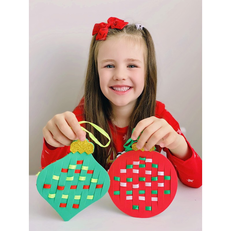 Baker Ross FE997 Christmas Bauble Weaving Kits - Pack of