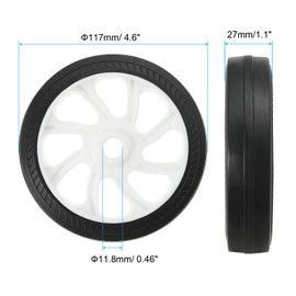 PATIKIL 5" Air Compressor Wheels, Universal Air Compressor Wheel Replacement Part with 0.46" Dia. Hole for Easy Mobility, White