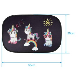 URAQT Car Sun Shade, Compatible with Passenger Cars, Car Window Sun Shade with UV Protection (Set of 2) for Children, Unicorns - 50 x 30 cm