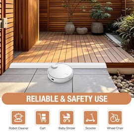 Floor Transition Strip Self Adhesive Vinyl Door Threshold for Doorways Carpet Edging Trim Overlap Edge Reducer for Laminate Floor, Carpet, Tile (White, 2/5" to 3/5", 3.3Ft)