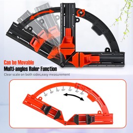 Eewudwok Multi Angle Degree Corner Clamps, Adjustable 30-90 Degrees Sawing Mitre Right Angles Measuring Cutting Tool for Woodworking Photo Frame (red)