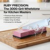 Ruby Sharpening Stone 3000 Grit Fine Whetstone, Water Sharpening Stone