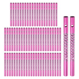 M METERXITY 100-Pack Wind Chime Tubes, Aluminum Wind Chime Empty Tubes, Metal Wind Bell for Outside/Adults Arts and Crafts/DIY Home Garden Outdoor Hanging Decorations [Pink]