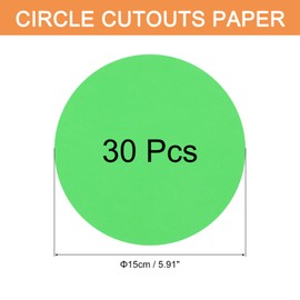 QUARKZMAN Pack of 30 Dark Green Paper Circle Cut-Outs, 6 Inch Round Cut-Outs, 200 g/m²/75 lb Circle Cardboard for DIY Crafts, Classroom Bulletin Board Decoration