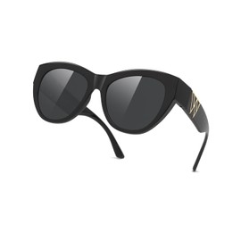 Meeloog Over Glasses Sunglasses for Women Polarized Trendy Cateye Shades Go Over Glass Women UV400 Protection for Driving MST0069