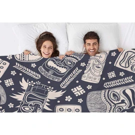 Mugod Aloha Tiki Throw Blanket Vintage Aloha Tiki Seamless Pattern for Your Business Decorative Soft Warm Cozy Flannel Plush Throws Blankets for Baby Toddler Dog Cat 30 X 40 Inch