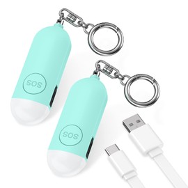 Ankilo Personal Alarm, Pocket Alarm Keychain, 130 dB Panic Alarm, Self-Defense Alarm with LED Light for Women, Children, Girls, Elderly, Pack of 2, Blue