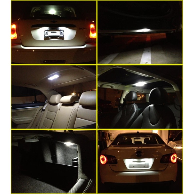 D15 Lighting 10x White LED Interior Map Dome Trunk Light