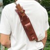 12.99" Large Leather Fixed Blade Knife Sheath,EDC Back Organizer for