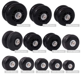 ICTRONIX pair of replacement wheels for hard protective luggage suitcase, made of rubber and metal