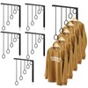 Menkxi 6 Pcs Wall Mounted Metal Garment Rack Black Clothes
