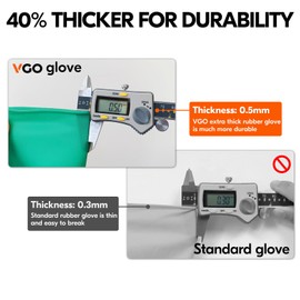 Vgo... Reusable Household Cleaning Gloves,Rubber Dishwashing gloves,Extra Thickness,Long Sleeves,Kitchen Cleaning/Working/Painting/Gardening/Pet Care(HH4601, Green, S, 1Pair)