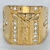 Jude Jewelers Stainless Steel Christian Jesus Cross Ring (Gold, 11.5)