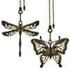 2 Pieces Bronze Ceiling Fan Pull Chains,12 Inch Dragonfly and