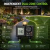 GIEX Rechargeable Sprinkler Timer 2 Zone, Programmable Water Hose Timer