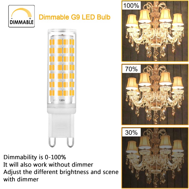 YUIIP G9 LED Bulb Dimmable 6W Warm White 3000K, T4