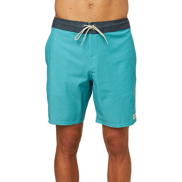 O'NEILL Pantalones cortos de natación para hombre, resistentes al agua, elásticos, 45,7 cm, Surf Blue / Staple Cruzer, 32