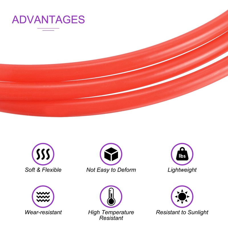 DMiotech Silicone Tubing Red Plastic Tube, 4mm ID x 6.4mm(1/4")