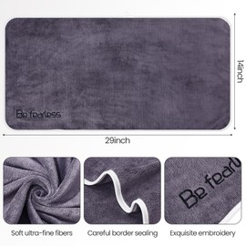 Peryiter 15 Pcs Microfiber Gym Towels Set for Men and Women, Soft Be Fearless Sweat Workout Towels for Yoga Sports Exercise Fitness Bath Home Cycling Swimming Camping, 30" x 14", 5 Colors