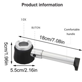 Rongon Jewelers Loupe Magnifiers 10X Magnifying Glass with Light Magnifying Lens with Light Scale and Measure Scale for Jewelry, Seniors Read, Map, Stamps, Macular Degeneration, Inspection