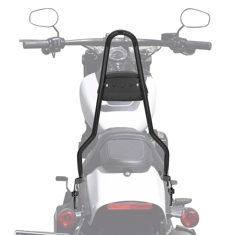 Wsays 22.25" Tall Sissy Bar One-Piece Passenger Backrest w/Pad Detach