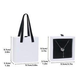 8.3× 8.3× 3cm Jewellery Gift Box Necklace Bracelet Gift Box Small Gift Box with Handle for Gift Presents(White)