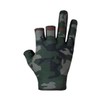 Daiwa DG-6423 Quick-Drying Gloves, 3-Piece Cut, Green Camo, XL