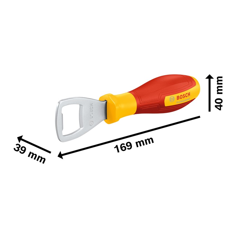 Bosch Professional Bottle Opener (3.0mm Thick Stainless Steel Rim, Red/Yellow)