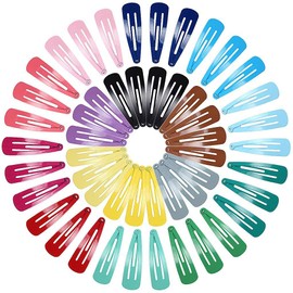 Snap Hair Clips, Metal Hair Clips, Pack of 50, Slip Metal Clip, BB Hair Clips, Hair Pins, Mini Hair Pins for Children, Baby, Girls, Toddlers, Women, 3 cm (Multi-Colour)